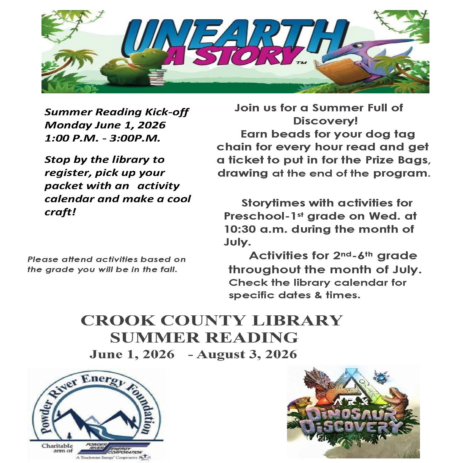 2026 Summer Reading Flyer